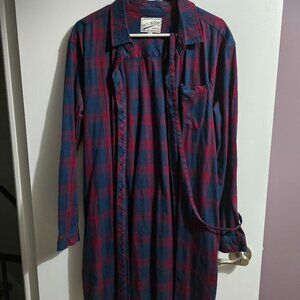 Red/Blue Flannel Shirt Dress